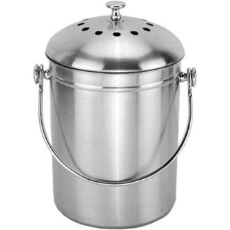 OEM Cubo De Compost De Acero Inoxidable De 5 Litros, Contenedor De Compost Para Encimera De Cocina, Contenedor De Compost De Cocina Con Tapa, Compostador 