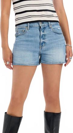 Daze Troublemaker High Rise Shorts In Marina Vintage