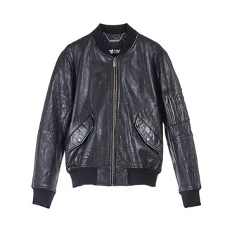 Just Cavalli Giacca In Pelle - Heren - Bomber jackets - Zwart - XL - Leer - Jassen