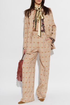 Etro Wool Double-breasted Blazer, Womens, Multicolour