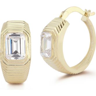 Sphera Milano Cubic Zirconia Hoop Earrings in Gold at Nordstrom Rack