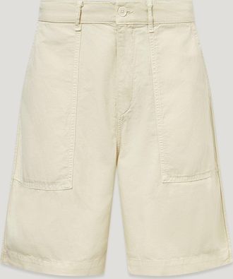 Belstaff Maritime Short Mens Garment Dye Cotton Linen Silver Birch Size 30