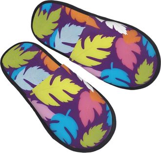 Generic Slippers Bright Colorful Weed Printing Fluffy Slippers Non Slip Washable Slipper For Party Guest Bedroom M