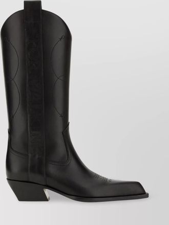 Off-white leather texan boots