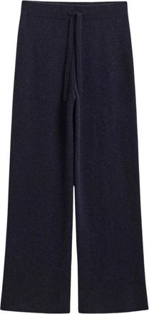GANT Wool Cashmere Knit Pants - Dames - Wijde Broeken - Blauw - M - Wol - Broeken