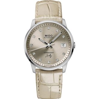 Mido Commander Lady Diamond Automatic Bracelet Watch, 35mm in Brown at Nordstrom