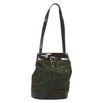 Ferragamo Pre-owned Nylon handbags - Dames - Vintage Schoudertas - Groen - ONE Size - Nylon - Vintage