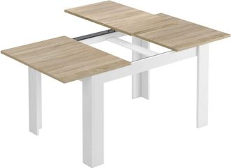 Dmora Tavolo Allungabile Midland, Tavolo Per Sala Da Pranzo Allungabile, Tavolo Da Pranzo Estensibile Con Allunga, Cm 140/190x90h78, Rovere E Bianco, Con Im