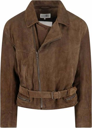 Maison Margiela Giacca Biker In Suede