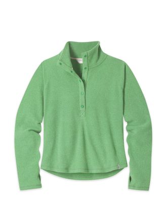 Stio | Womens Turpin Fleece Snap Pullover, Size Medium in Forage Heather