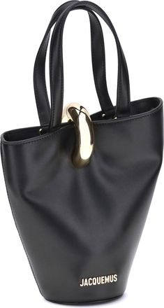 Jacquemus Womens La Bambola Small Bucket Bag Black Calf Leather Bos Taurus