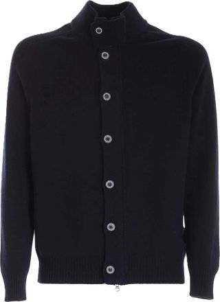 Paolo Fiorillo Truien & Vesten, Heren, Blauw, 2Xl, Wol, Cardigan met Rits