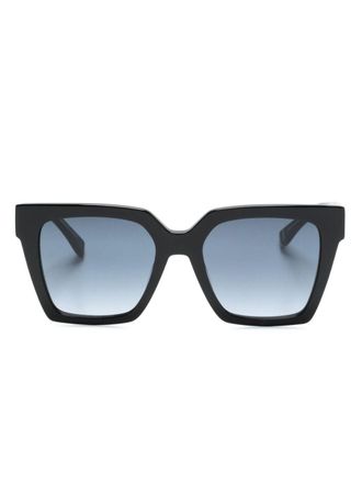 Tommy Hilfiger monogram geometric-frame sunglasses - women - Acetate/Acrylic - 53 - Black