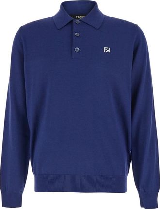 Fendi Polo Shirts, male, Blue, Size: XL Polo Shirt