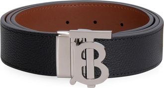 Burberry Black TB Buckle Belt