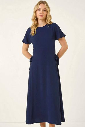 Roman Side Tie Detail Midi Dress