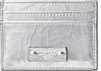 Jimmy Choo London Umika cardholder - women - Calf Leather/Acrylonitrile Butadiene Styrene (ABS)/Viscose - One Size - Silver