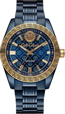 Carlo Colucci Rond roestvrijstalen horloge - Heren - Horloges - Blauw - ONE Size - Accessoires