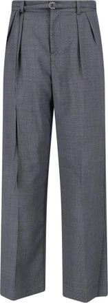 Eudon Choi Grey High-Waisted Tailored Virgin Trousers