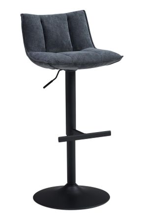 MID.YOU Mid.you Barhocker, Grau, Schwarz, Metall, Textil, rund, 46x87-108x52 cm, Sitzfl&auml;che 360&deg; drehbar, Esszimmer, Barm&ouml;bel, Barhocker