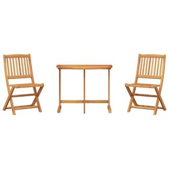 Berkfield Home 3 Piece Folding Garden Dining Set Solid Wood Acacia in Brown