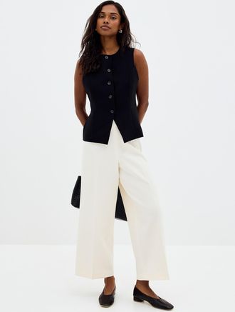 Contemporaine Womens Sleek cropped wide-leg pant