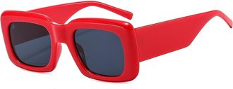 Generic Square Men Commuter Sunglasses Outdoor Vacation Women Decorative Sun Glasses(Red)