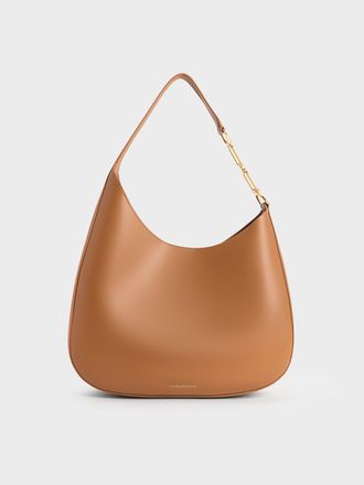 Charles & Keith Agatha Chain-Accent Slouchy Hobo Bag
