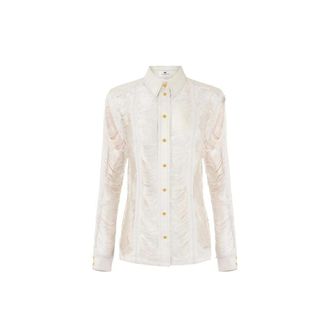 Elisabetta Franchi Dames, Blouses & Shirts, Beige, Maat: L Katoen