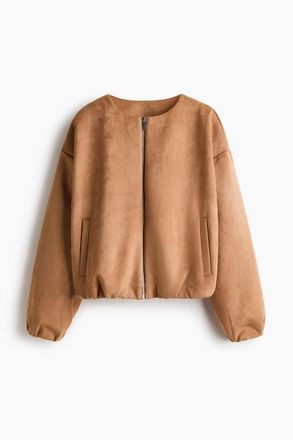 H&M Oversized Jersey Jacket in Dark Beige at Nordstrom, Size Xx-Large