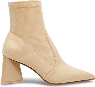 Steve Madden Enlist Heeled Boots - Dames - Laarzen met Hak - Beige - 38 EU - Leer - Schoenen