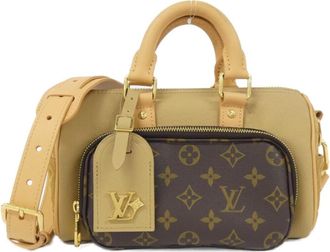 Louis Vuitton Beige Leather Coated Canvas Boston Bag (Pre-Owned)
