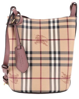 Burberry Lorne Bucket Bag Haymarket Coated Small (Authentic Pre-Loved)