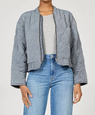 Dear John Denim Maverick Quilted Bomber Jacket In Navy
