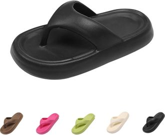 Generic UK 5 Womens Flatform Thong Sandals Platform Flipflops Flip Flops Comfortable Non-Slip Super Soft Pillow Slides Slippers Thick Sole Foam Sliders Bathro