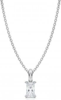 Allurez Radiant Lab Diamond 4-Prong Necklace 14K White Gold (0.33ct)