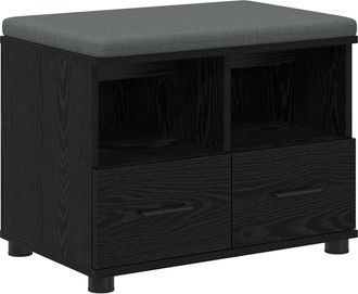 vidaXL Banco De Entrada Roble Negro 60 X 38 X 46 Cm Vidaxl