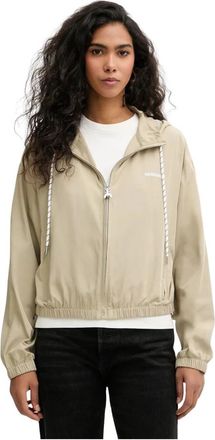 Patrizia Pepe Bomberjack met capuchon - Dames - Zomerjassen - Beige - S - Polyester - Jassen