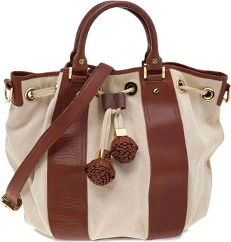 Tory Burch Borsa tote Gwendolyn in tela a righe Pre-owned - Toni neutri