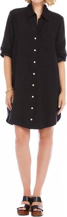 Karen Kane Ruched Sleeve Shirtdress - Petite In Black
