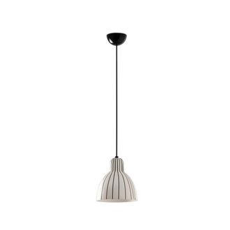 Netlighting Venice 20cm Dome Pendant Ceiling Light Black & White Gloss