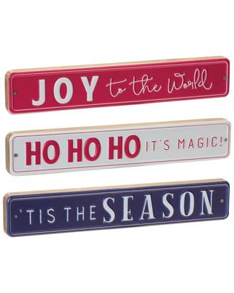 Melrose International Set Of 6 Christmas Sentiment Sign