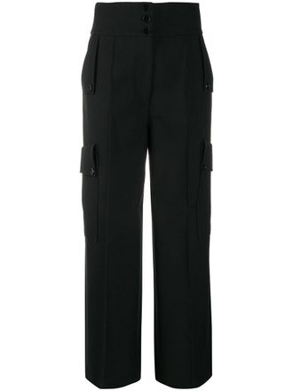 Stella McCartney high-waisted wide-leg trousers - women - Wool - 36 - Black