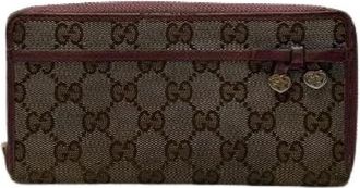 Gucci Pre-owned Vintage Portemonnee - Dames - Vintage Accessoires - Bruin - ONE Size - Leer - Vintage