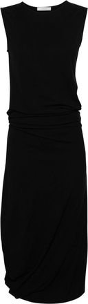 Christophe Lemaire draped crepe maxi dress - women - Cotton - S - Black