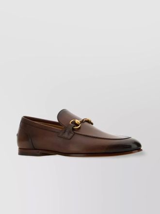 Gucci buckle detail leather sole loafers