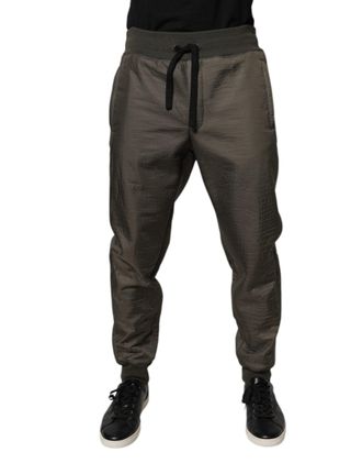 Dolce & Gabbana Brown Lambskin Leather Men Sweatpants Pants Lamb