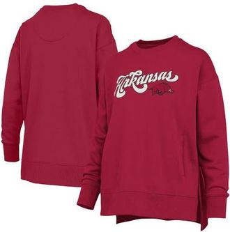 Pressbox Womens Pressbox Cardinal Arkansas Razorbacks Bonanza Chenille Harper Script Sweatshirt at Nordstrom, Size X-Large