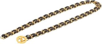 Chanel Pre-owned Belts, female, Multicolor, Size: ONE SIZE Pre-owned Leather Woven Chain Link Belt