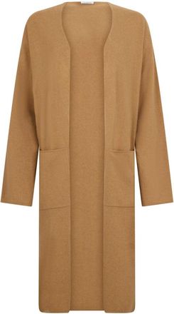 Malo Lange Cardigan - Dames - Vesten - Bruin - XL - Leer - Truien & Vesten